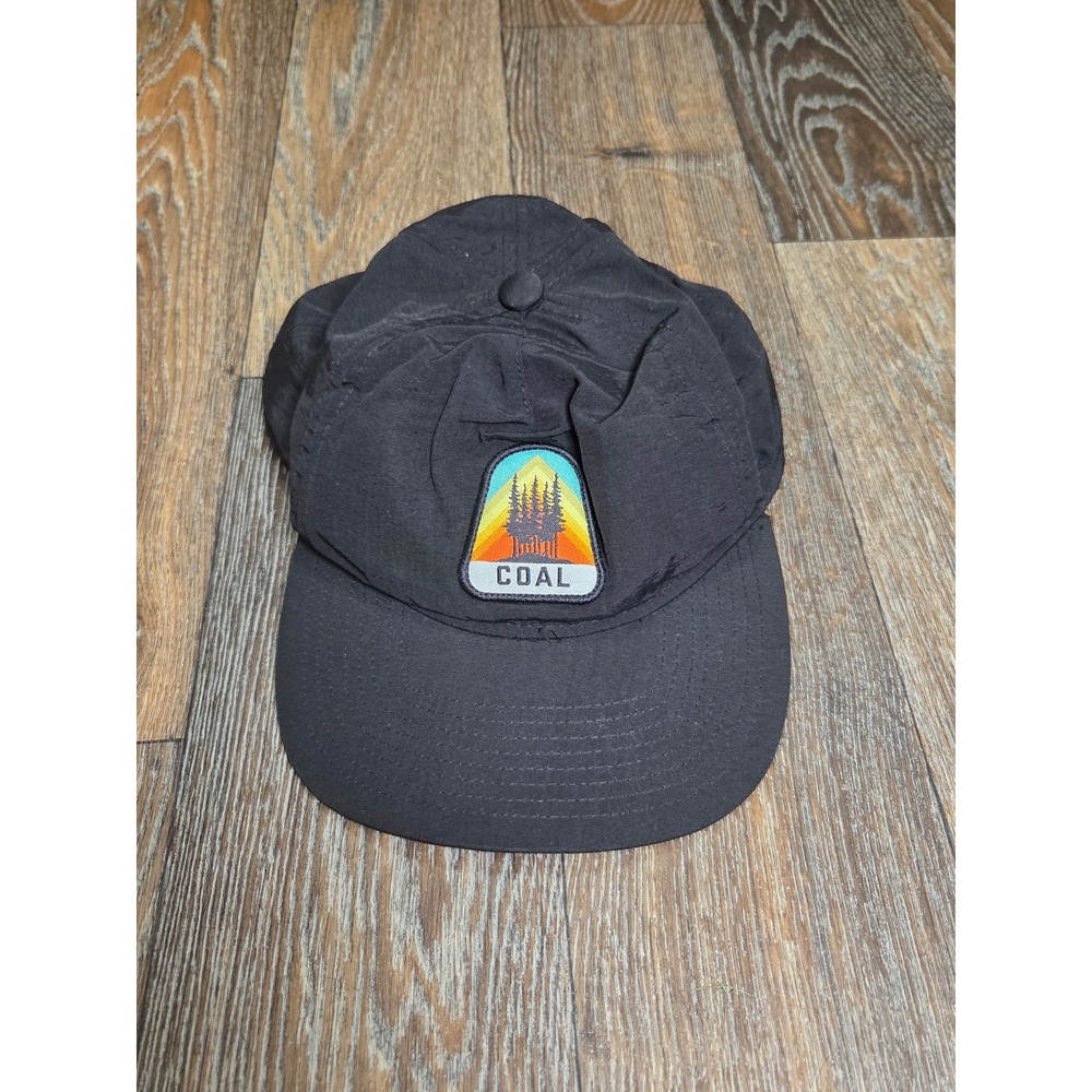 Coal Headwear Black Nylon Snapback Hat Forest Sunset Patch 5 Panel Cap OSFM